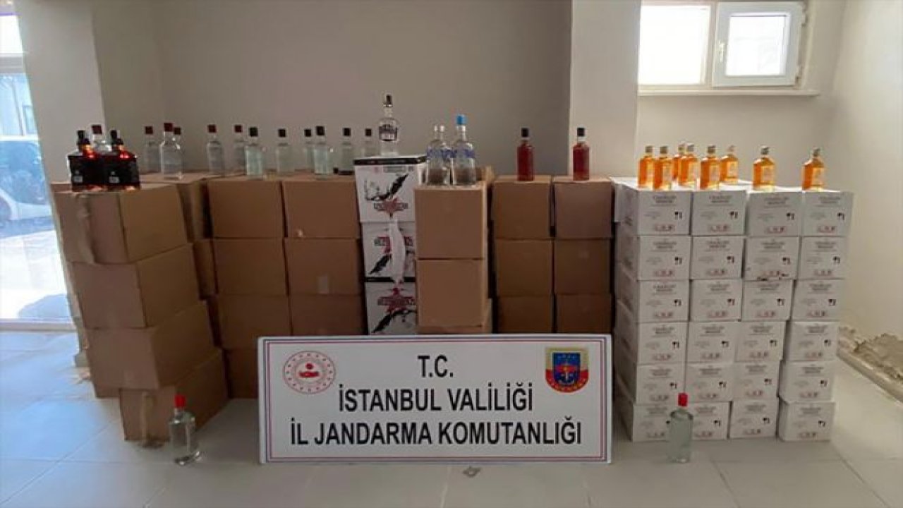 İstanbul'da jandarmadan sahte içki operasyonu! 1647 litre sahte içki ele geçirildi