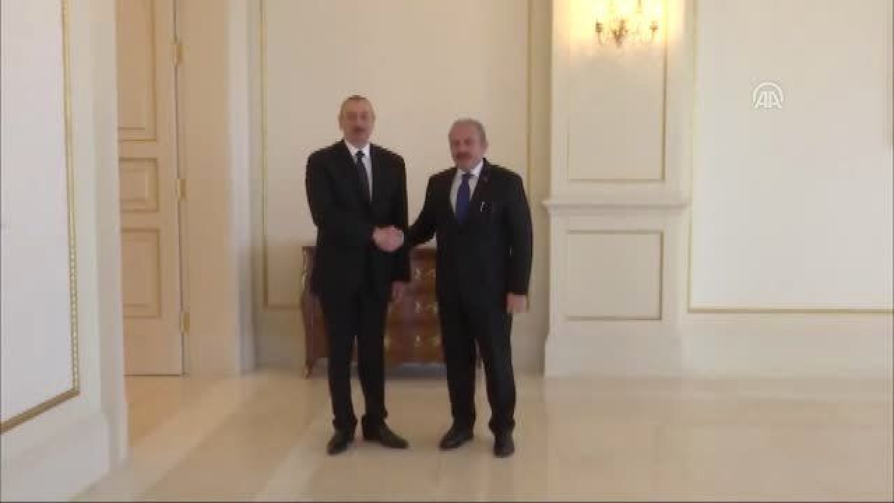 Azerbaycan Cumhurbaşkanı Aliyev, TBMM Başkanı Şentop'u kabul etti