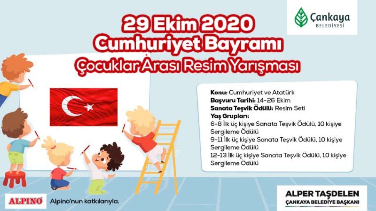 Ankara Çankaya Belediyesi'nin “Atatürk ve Cumhuriyet” resim yarışmasına katılma süresi uzatıldı