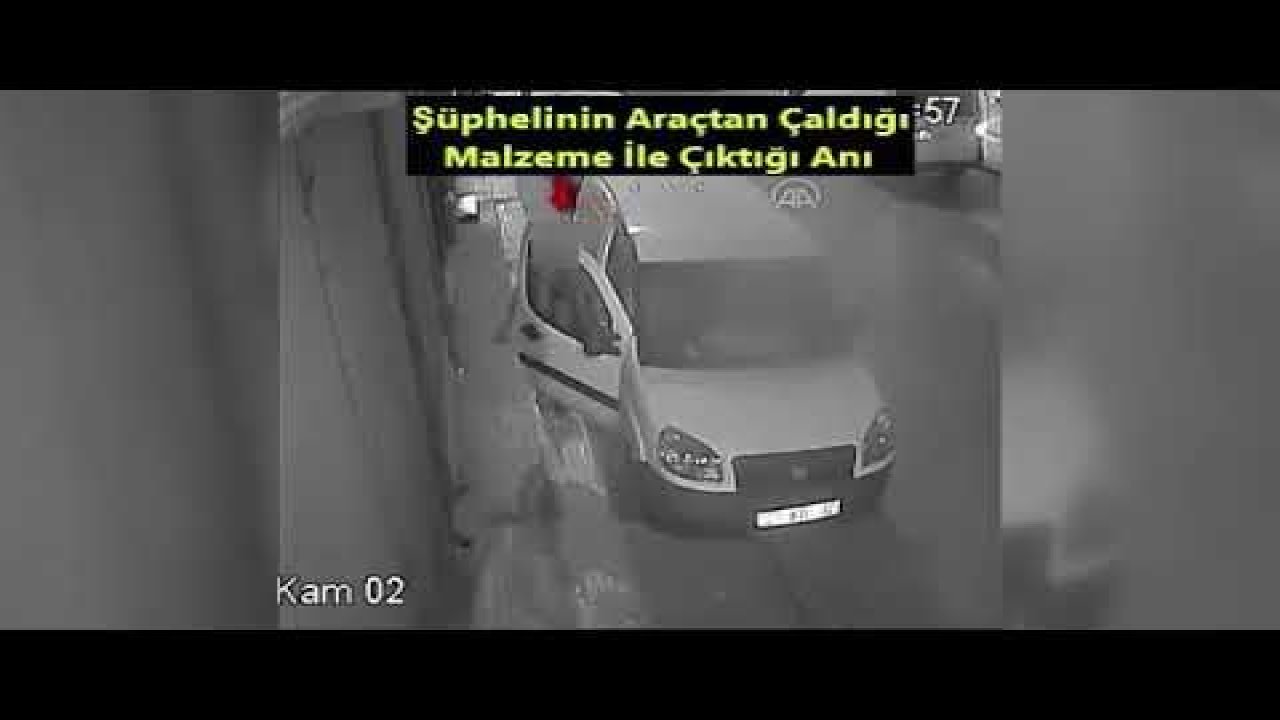 Hafif ticari araçtan hırsızlık güvenlik kamerasında