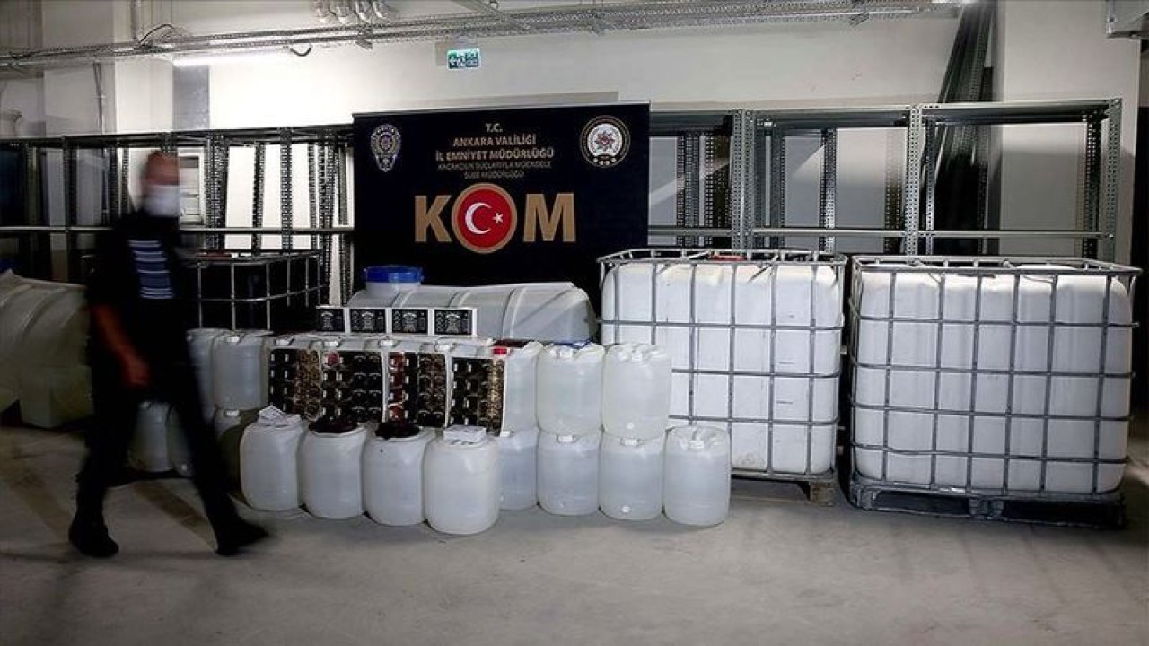Ankara'da yılbaşından bu yana 58 bin litre sahte alkol ele geçirildi