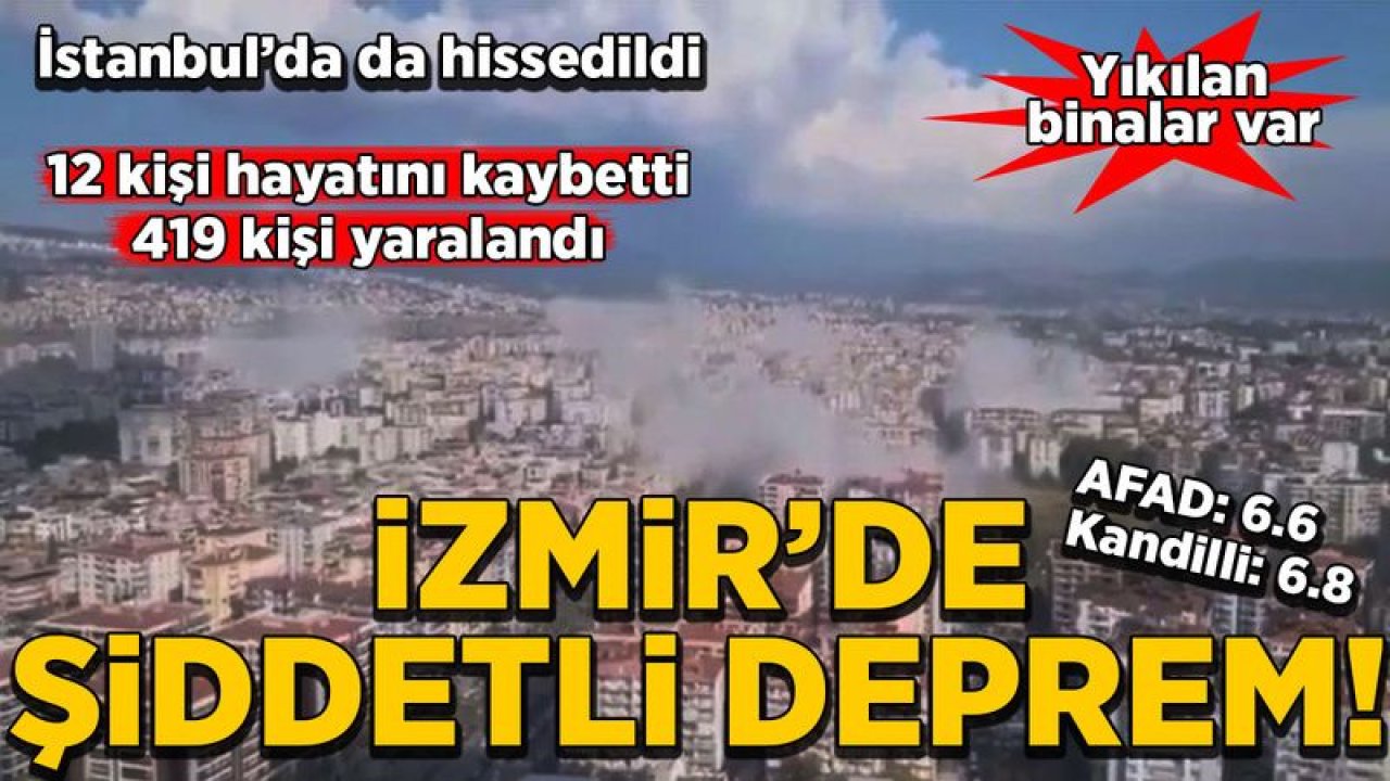 İzmir'de 6,6'lık Depremde 20,4 Can Kaybı, 804 Yaralı
