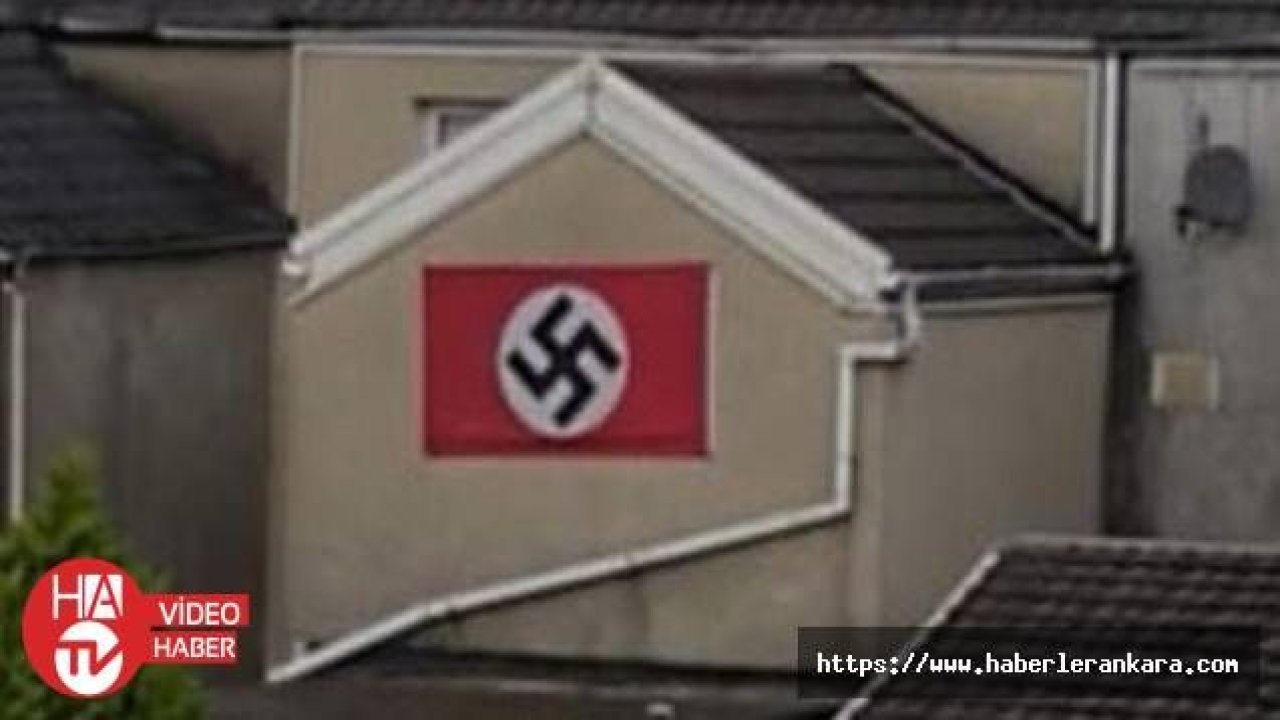 Nazi bayrağı asan şahıs gözaltına alındı