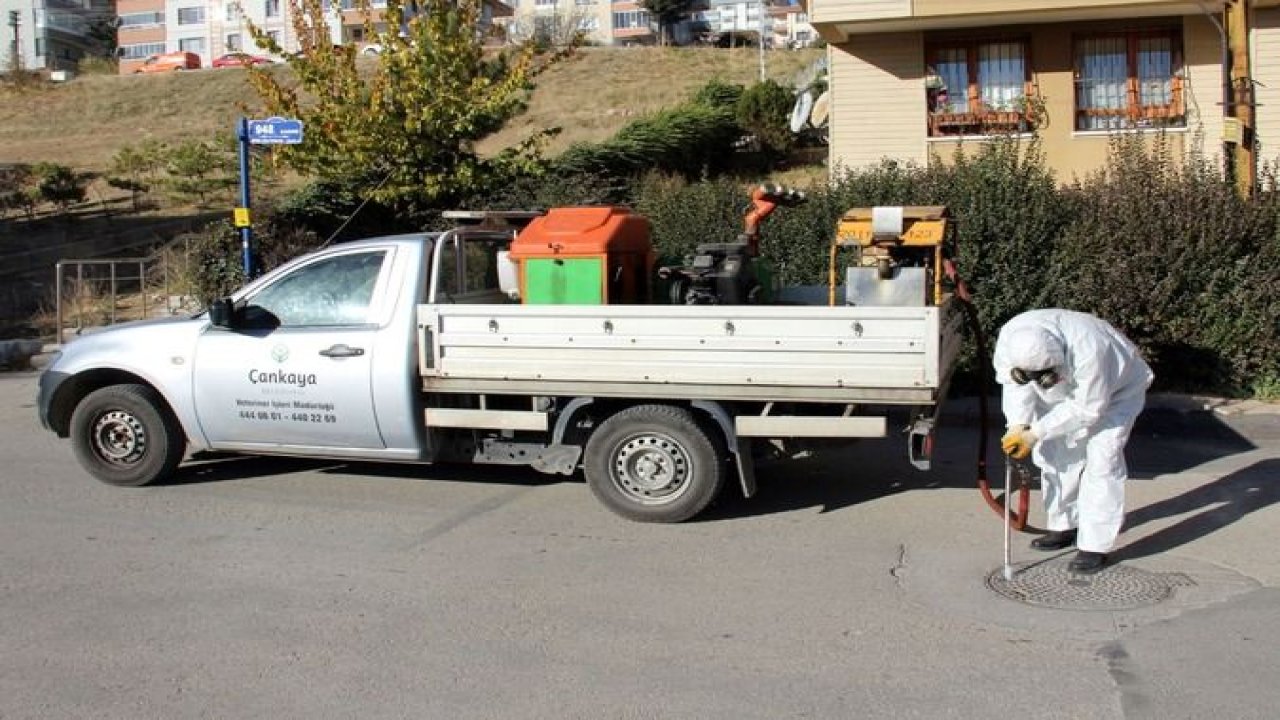 Ankara Çankaya’da mazgal, rögar ve bataklık alanlar ilaçlanıyor