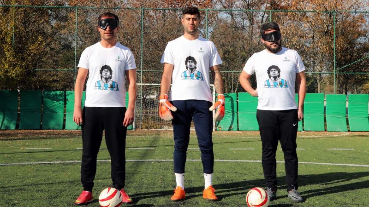 Ankara Çankaya'da engelli sporcular mesajlarını Maradona’lı formayla verdiler