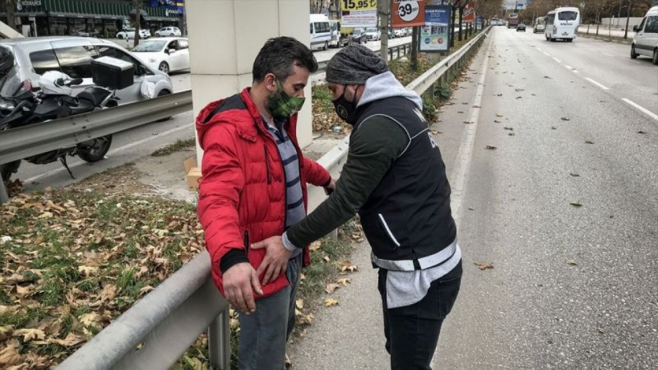 Bursa'da kısıtlamayı ihlal eden şüphelinin üzerinden uyuşturucu çıktı