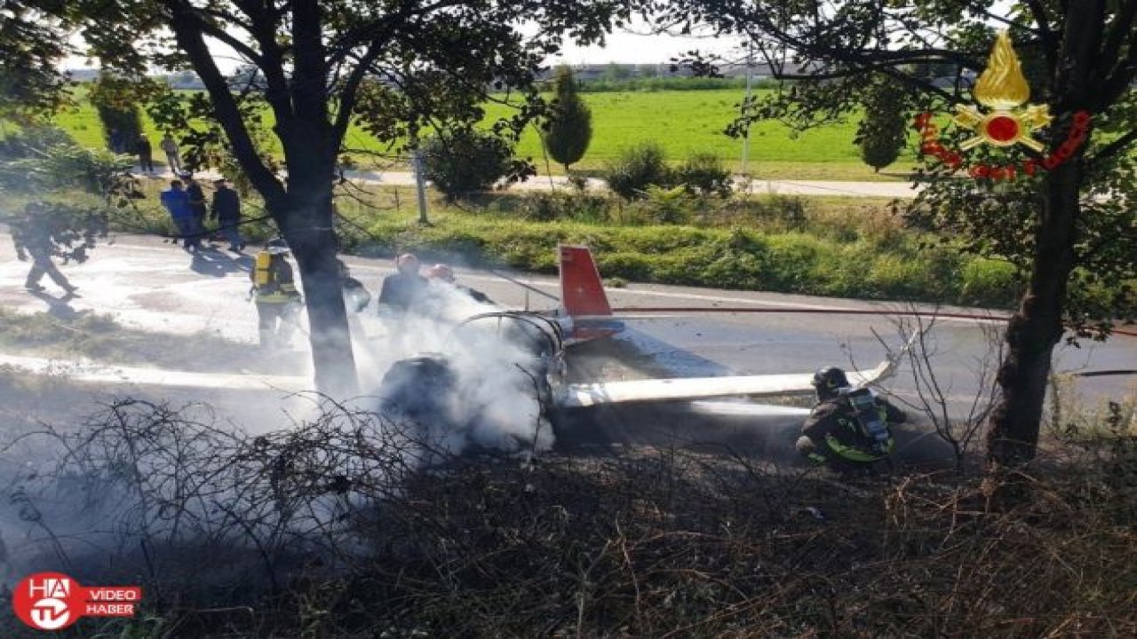 İtalya’da tek motorlu uçak düştü: 1 ölü, 3 yaralı