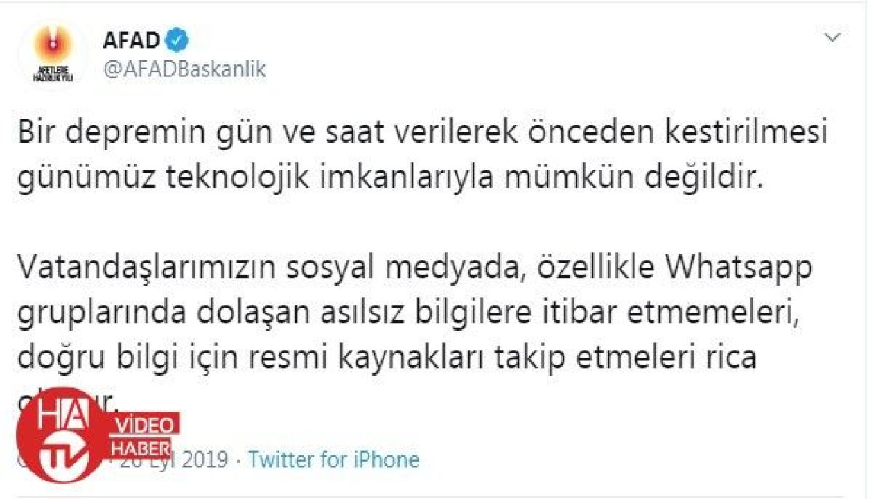 AFAD’dan sosyal medya uyarısı