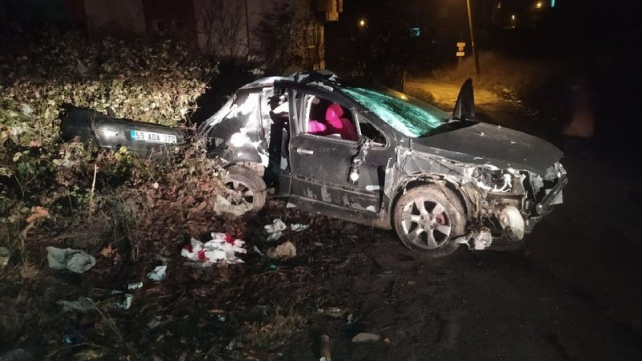 Tekirdağ'da elektrik direğine çarpan otomobilin sürücüsü öldü