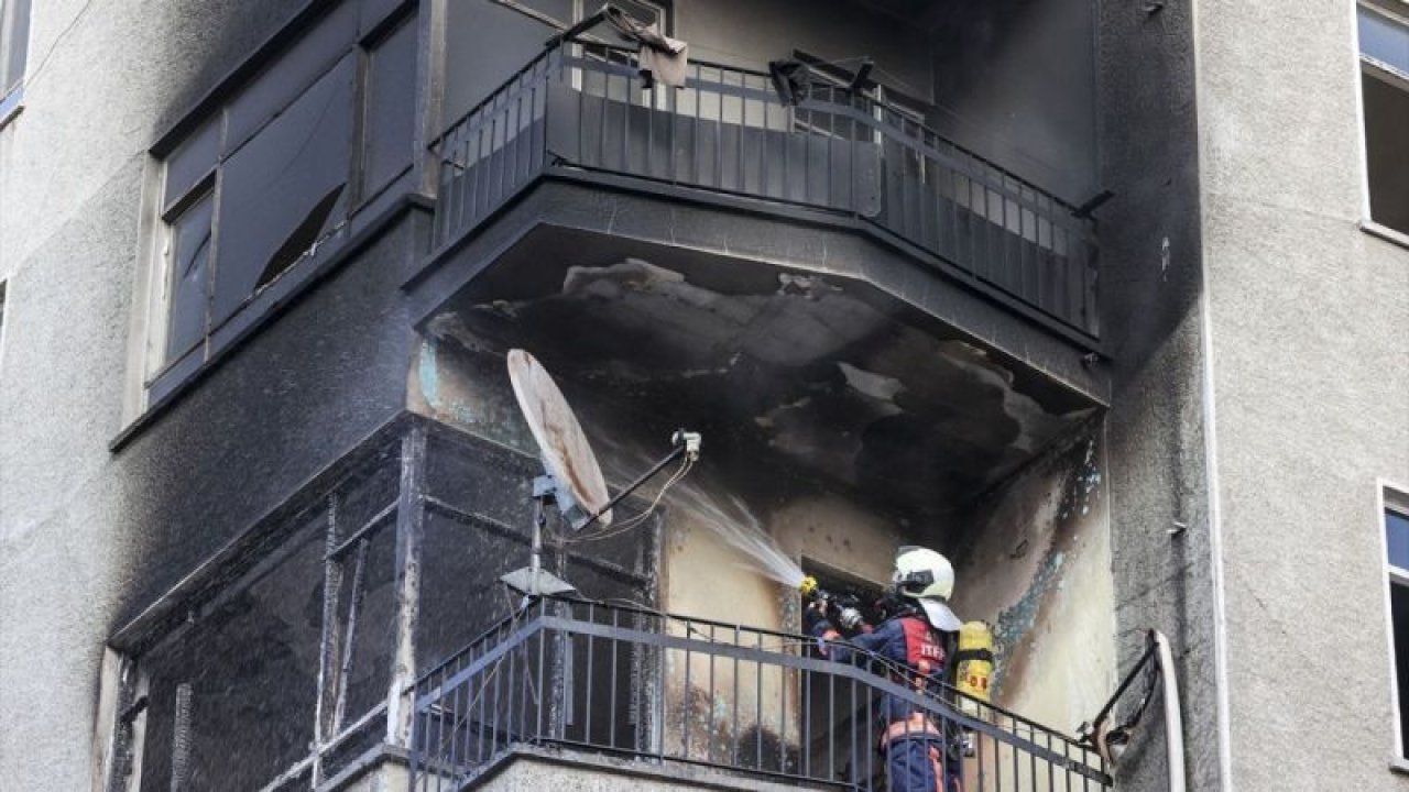 Ankara'da bir apartman dairesinde çıkan yangında iki kişi dumandan etkilendi