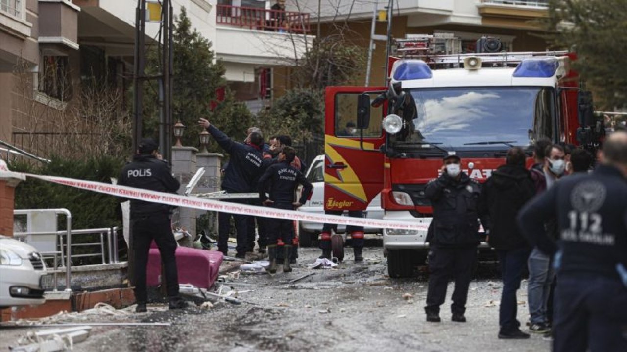 Ankara'da üç katlı apartmandaki patlama hasara neden oldu