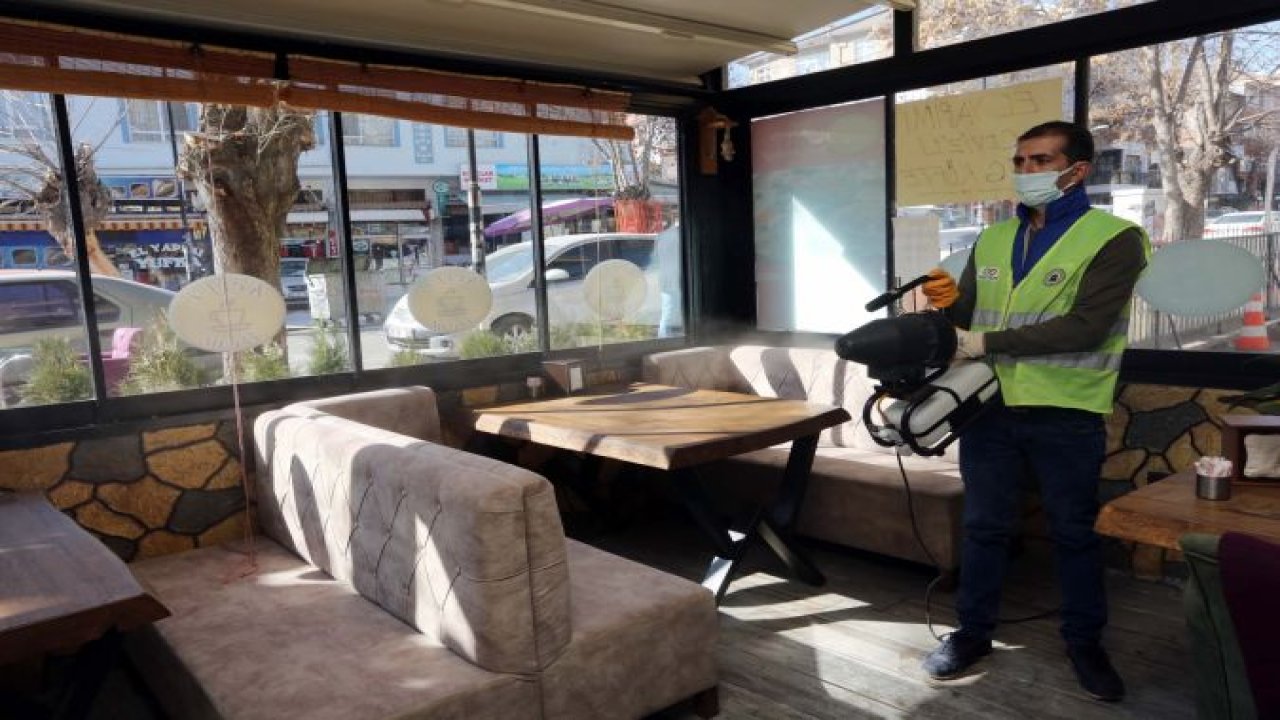 Ankara'da Kafe ve restoranlar dezenfekte ediliyor