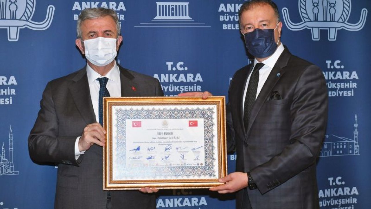 Ankara Sivil Toplum Kuruluşları Platformu Vefa Ödülü Başkan Mansur Yavaş'a