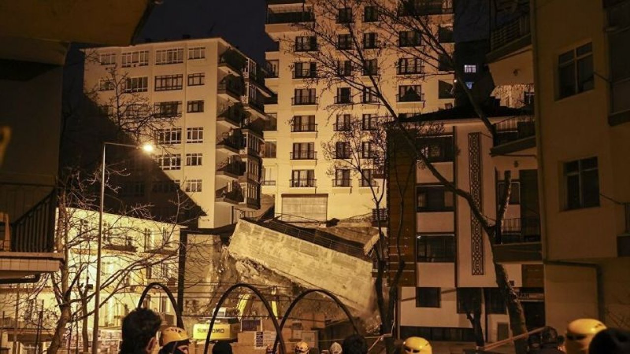 Ankara'da Çökme Sebebiyle Tahliye Edilen Binalarda İncelemeler Sürüyor!