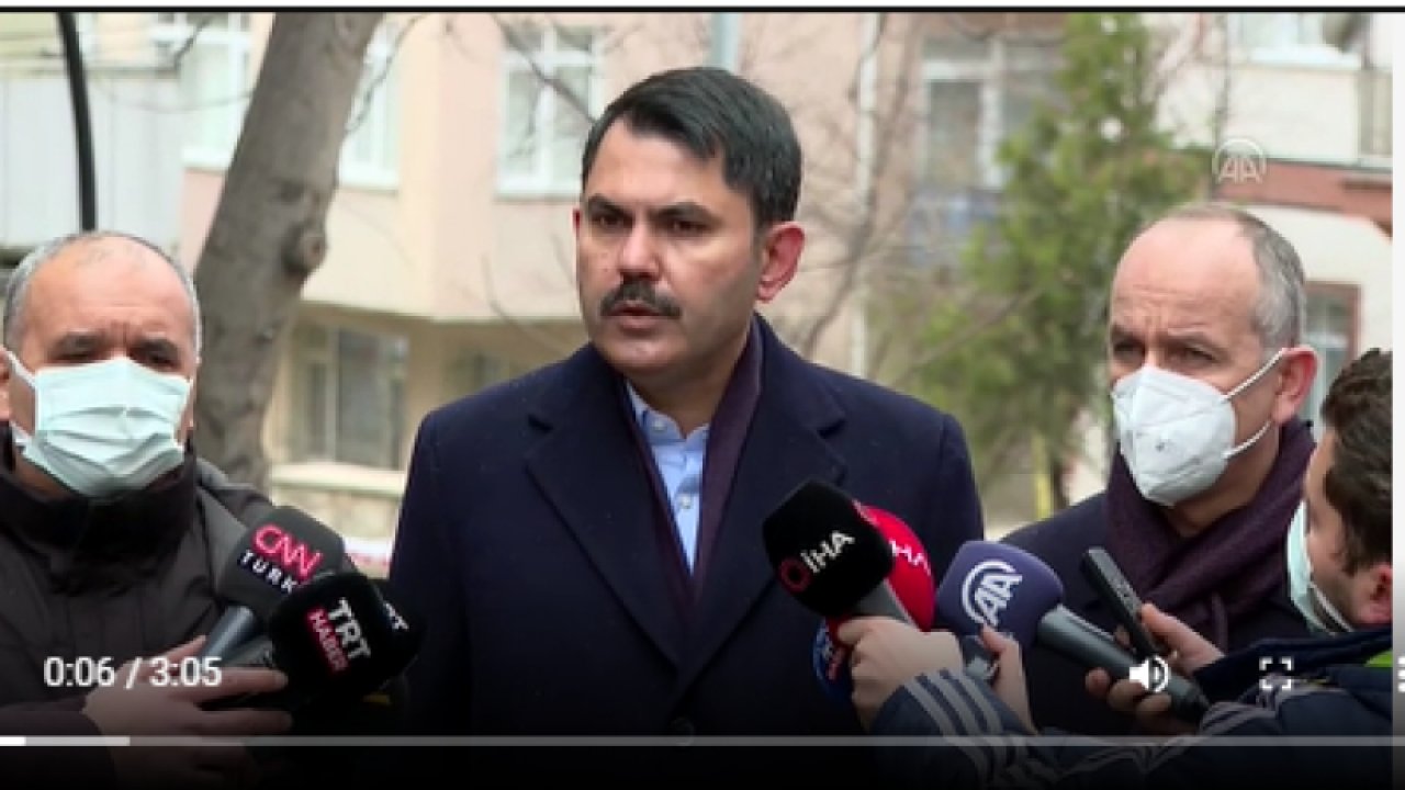Bakan Kurum, Ankara'da Açelya Apartmanı ve çevresinde incelemelerde bulundu