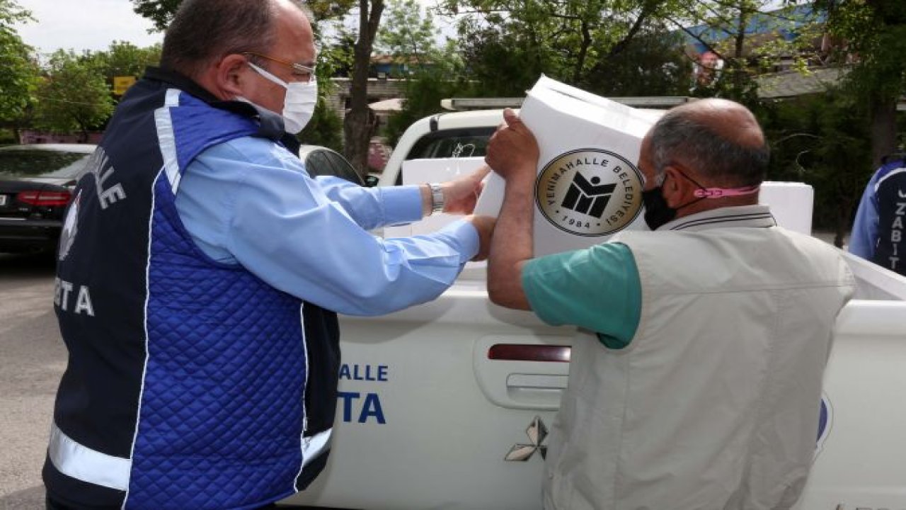 Ankara'da Kapalı olan esnafın gıda kolisi evlere teslim