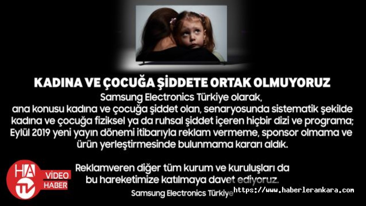 Samsung, kadına ve çocuğa şiddete ortak olmuyor