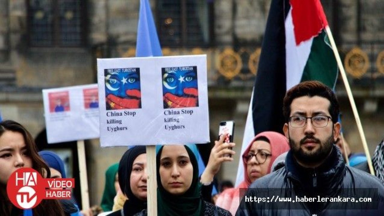 Doğu Türkistanlılar Hollanda'da Çin'i protesto etti