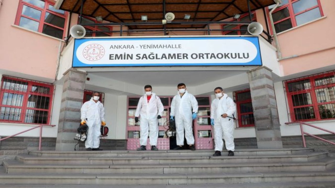 Ankara Yenimahalle'de LGS Öncesi Okullar Dezenfekte Ediliyor