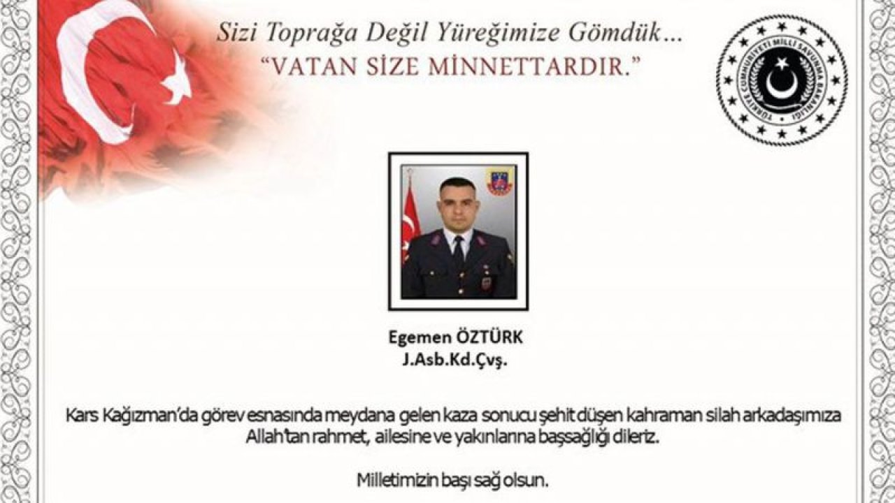 Şehit Astsubay Egemen Öztürk İzmir’de toprağa verilecek