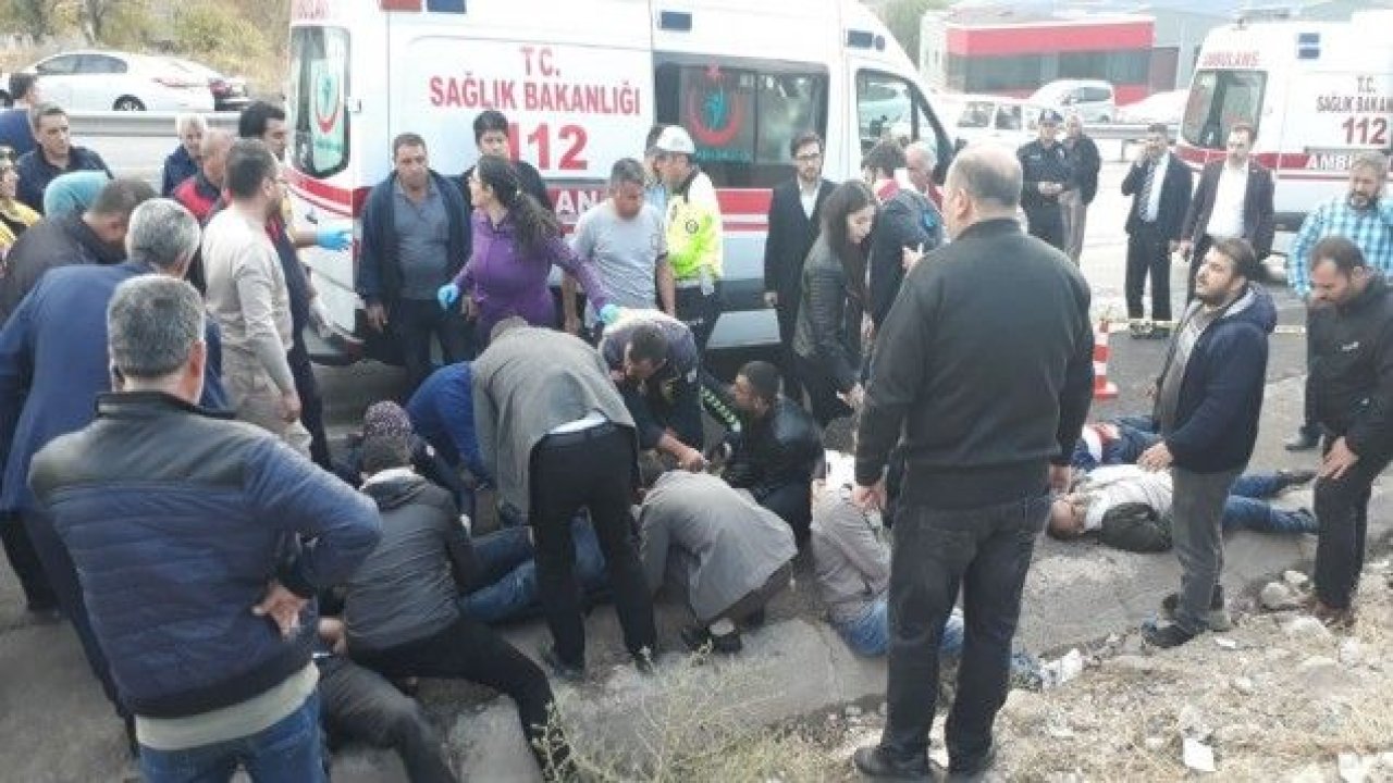 Kayseri’de işçi servisi takla attı, çok sayıda yaralı var