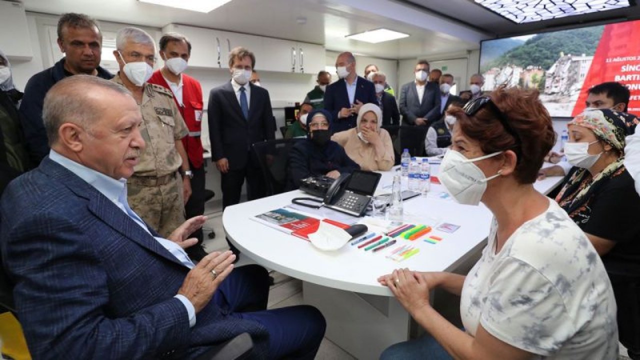 Cumhurbaşkanı Erdoğan Kastamonu Bozkurt’ta Sel Felaketinden Etkilenen Vatandaşları Dinledi