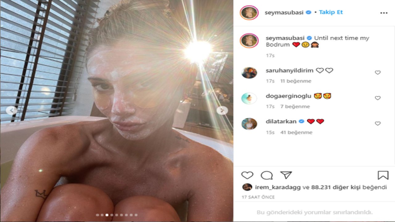 Şeyma Subaşı Duş Aldığı Çıplak Fotoğraflarını Sosyal Medyadan Öyle Bir Paylaştı ki; Bütün Bodrum Yerinden Oynadı!
