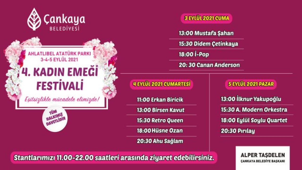 Çankaya Belediyesi 4. Kadın Emeği Festivali 3 Eylül'de Başlıyor