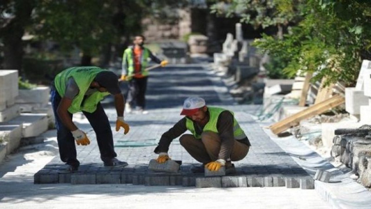 Ankara Büyükşehir Belediyesi, mezarlıklarda yol ve kaldırımları yeniledi