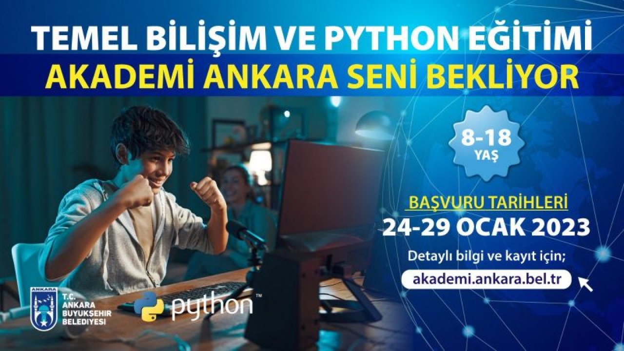 Ankara Büyükşehir Belediyesi Temel Bilişim ve Python Eğitimleri Başlıyor!