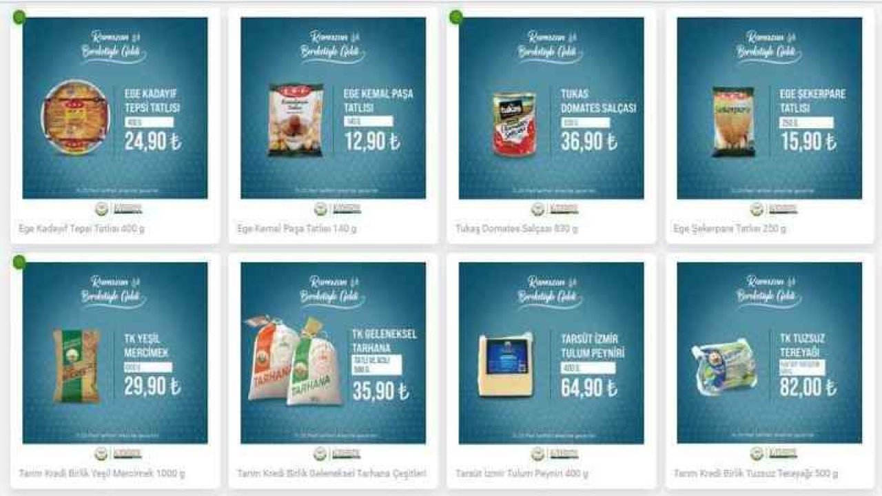 Tarım Kredi Market Tüm Marketlere Resti Çekti! Ramazana Özel: Ayçiçek Yağı 135, Bulgur 15, Peynir 37 TL…