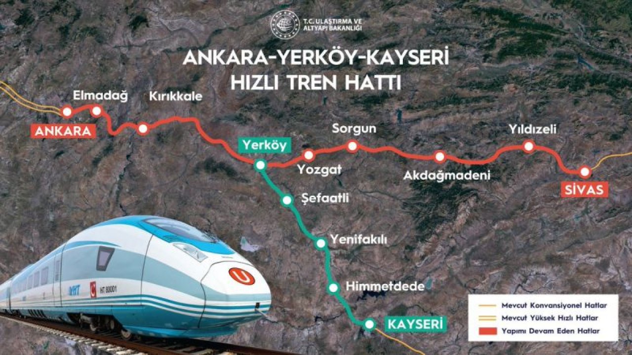 Ankara-Sivas Hızlı Tren Hattı Açılışına Son 25 Gün Kaldı! Ankara-Sivas 2 Saat, Ankara-Yozgat 1 saate İniyor! O Tarihte Hizmete Giriyor…