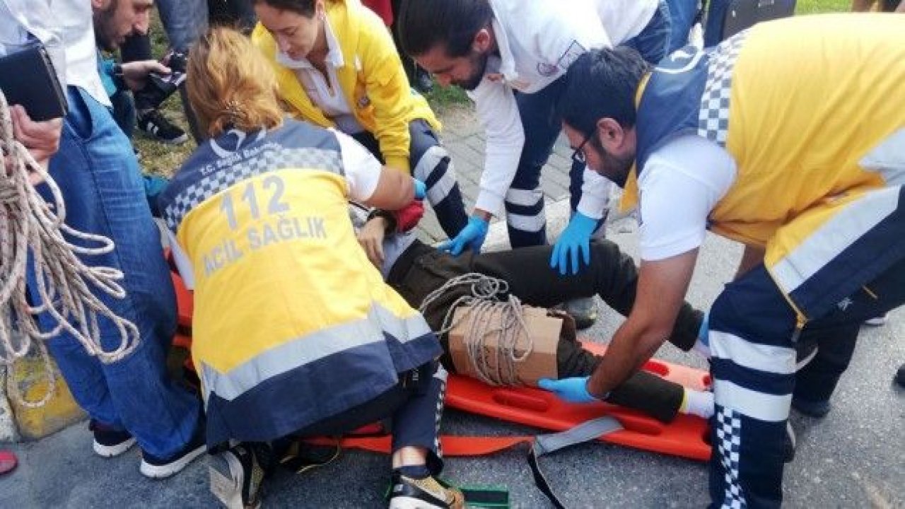 Kaza yapan gence olay yerinden geçen doktor müdahale etti