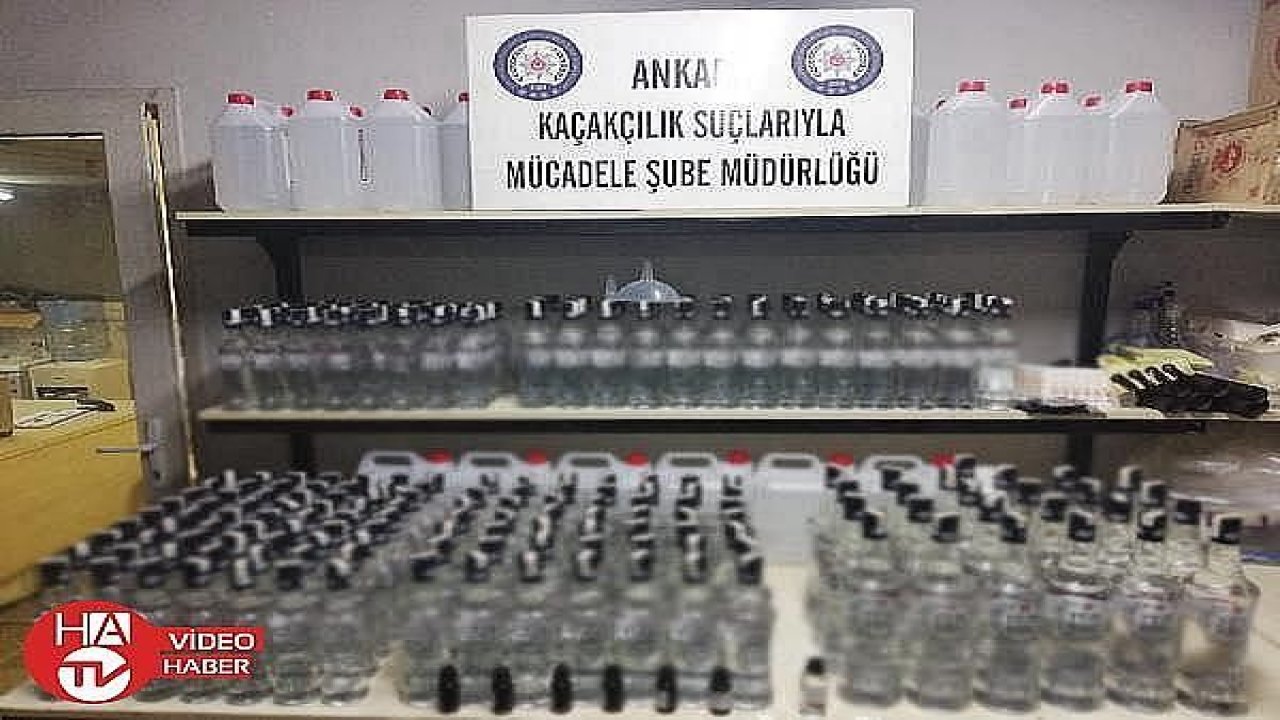 Ankara'da 2 bin 300 şişe sahte bandrollü alkollü içki ele geçirildi