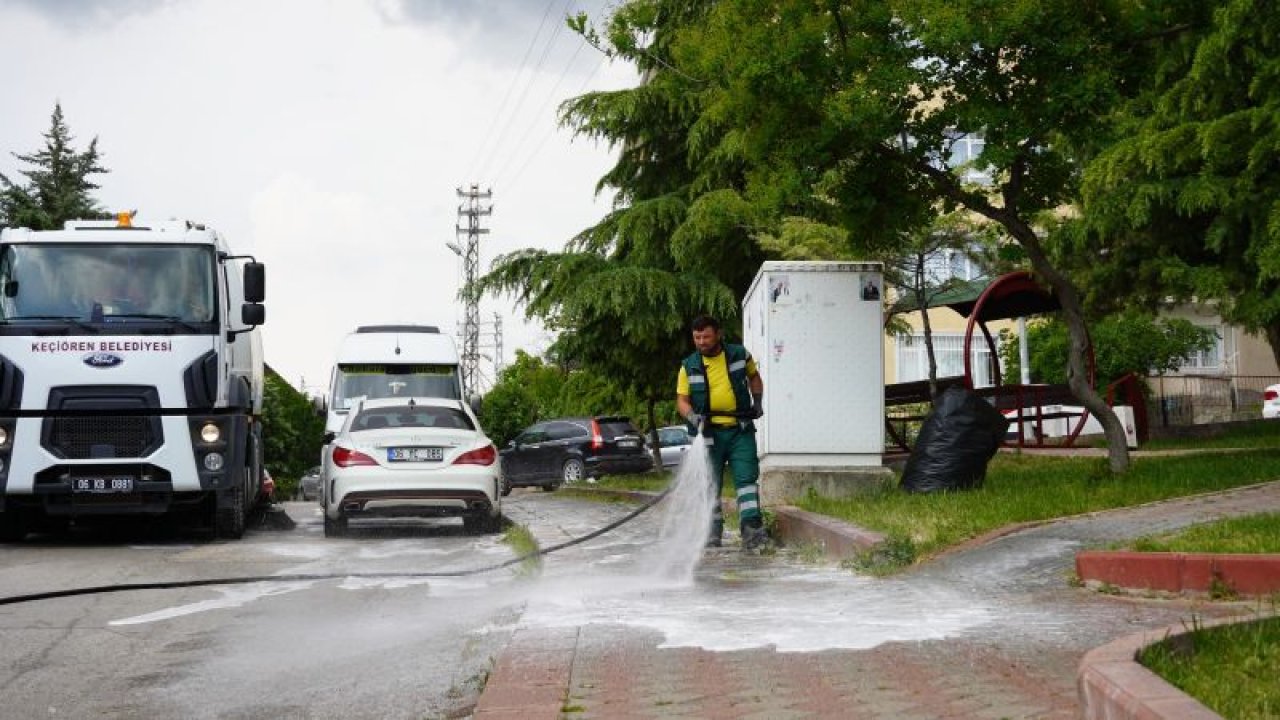 Ankara Haber: O İlçenin sokaklar tazyikli suyla yıkanıyor!