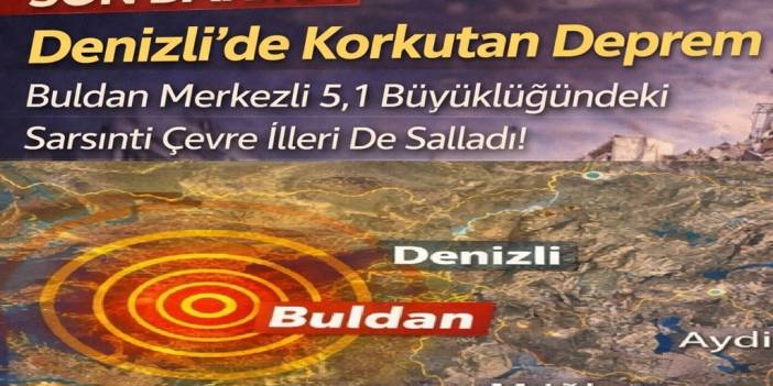 Denizli'de Korkutan Deprem: Buldan Merkezli 5,1 Büyüklüğündeki Sarsıntı Çevre İlleri De Salladı!