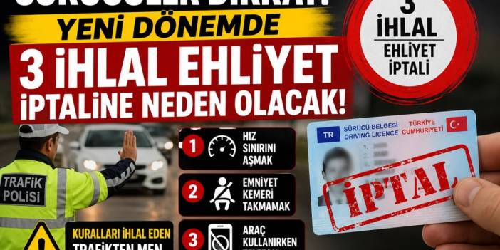 Sürücüler Dikkat! Yeni Dönemde 3 İhlal Ehliyet İptaline Neden Olacak