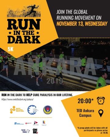 Run in the Dark Felç Tedavisi Yardım Koşusu 23 Kasım'da TED Ankara'da!